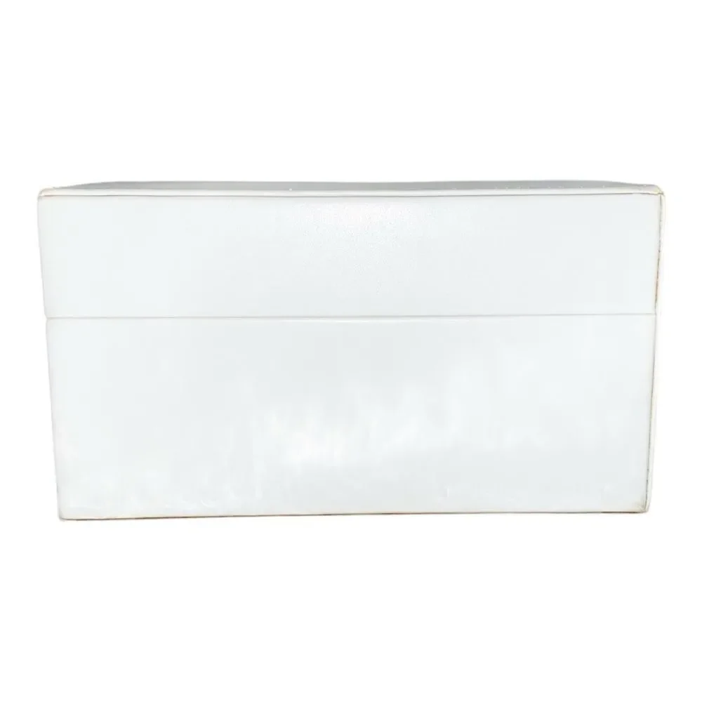 Dior Faux Leather Satin Lined Hinged White/Gold Jewelry Storage Display Gift Box